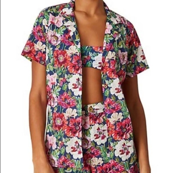 NWT Onia Pull On Flat Front Short in Liberty Poppy size XS - Picture 2 of 7